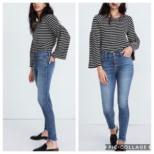 Madewell High-Rise Button-Fly Skinny Jeans in Medium Blue